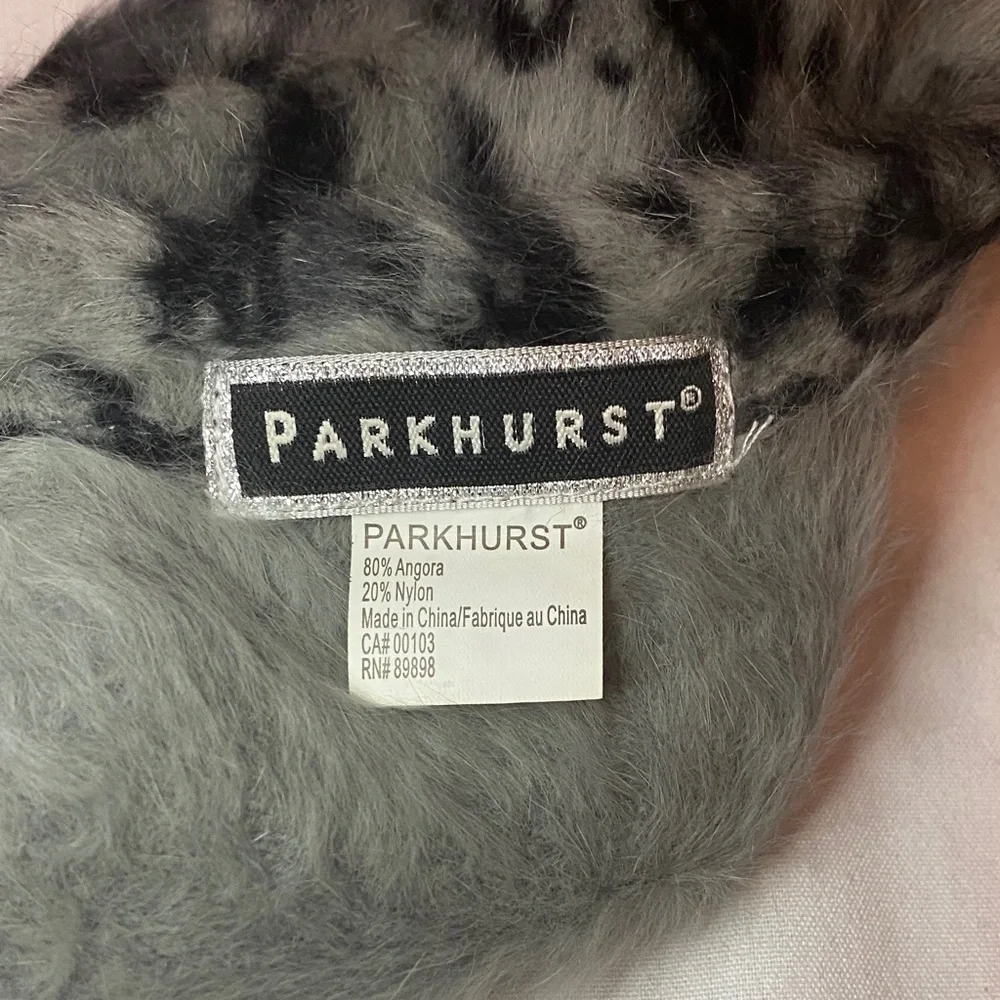 Parkhurst Gray and Black Animal Print Beret - Picture 6 of 6
